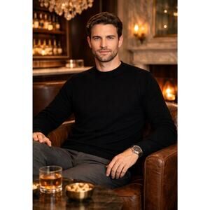 Murano  XL NEW sweater black lightweight 100% merino  elevated office cocktails